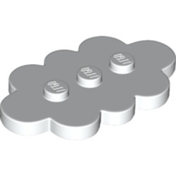 35470-1 Platte plaat 2x2 rond met 6 tanden/bloemvorm wit NIEUW *5C018