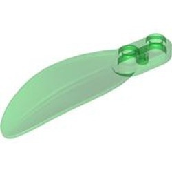 3565-20 Blad gekruld met ronde 1x1 plaat met gat transparant groen NIEUW *5K000