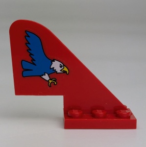 3587pb01-5G Staart op plaat 2x3 met vogel rood gebruikt *0D0000