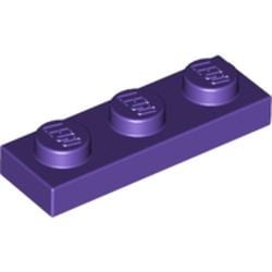 3623-89 Platte plaat 1x3 paars, donker NIEUW *1B172