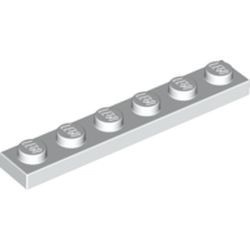 3666-1G Platte plaat 1x6 wit gebruikt *1B371