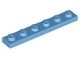 3666-42G Platte plaat 1x6 blauw, midden gebruikt *1B371