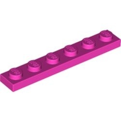 3666-47 Platte plaat 1x6 roze, donker NIEUW *1B177