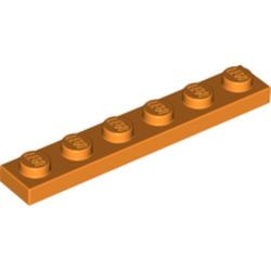 3666-4G Platte plaat 1x6 oranje gebruikt *1B371