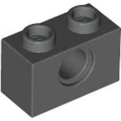3700-10 Technic, steen 1x2 met gat donker, grijs (klassiek) NIEUW *1B012