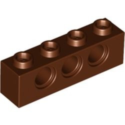 3701-88 Technic, steen 1x4 met 3 gaten bruin, roodachtig NIEUW *