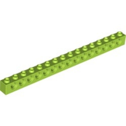 3703-34 Technic, steen 1x16 met 15 gaten lime NIEUW *