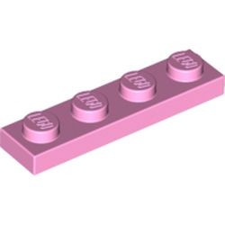 3710-104 Platte plaat 1x4 roze, helder NIEUW *1B174