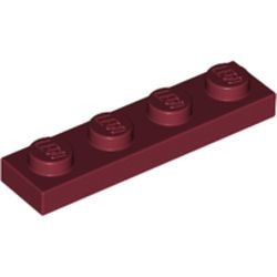 3710-59G Platte plaat 1x4 rood, donker gebruikt *1B370
