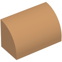 37352-150 Dakpan 1x2x1 halfrond caramel, midden NIEUW *1B074