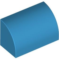 37352-153 Dakpan 1x2x1 halfrond blauw, donkerazuur NIEUW *1B074