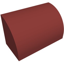 37352-59 Dakpan 1x2x1 halfrond rood, donker NIEUW *1B074