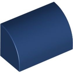37352-63 Dakpan 1x2x1 halfrond blauw, donker NIEUW *1B074