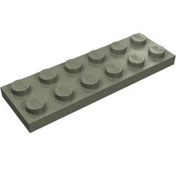 3795-10 Platte plaat 2x6 donker, grijs (klassiek) NIEUW *5K000