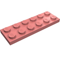 3795-58G Platte plaat 2x6 rood, zandkleurig gebruikt *1A033