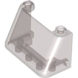 3823-13G Autoruit 2x4x2- schuin 45 graden, 2 noppen bovenop transparant bruin (kleurnaam was: trans ZWART) gebruikt *1C008