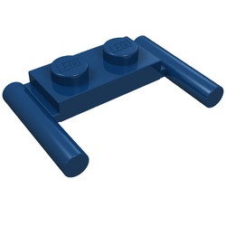 3839b-63 Platte plaat 1x2- 2 hendels lagere setting blauw, donker NIEUW *1B320