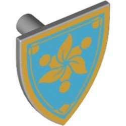 3846pb043-86 Schild driehoek met opdruk gouden bloem grijs, licht (blauwachtig) NIEUW *0L0000