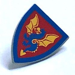 3846px10-9G Schild driehoekig blauw/gele draak op rode achtergrond lichtgrijs (klassiek) gebruikt *0L0000