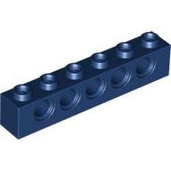 3894-63 Technic, steen 1x6 met 5 gaten blauw, donker NIEUW *