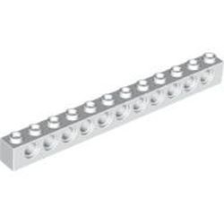 3895-1 Technic, steen 1x12 met 11 gaten wit NIEUW *