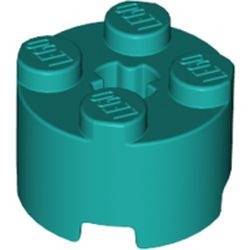 3941-39 Steen, rond 2x2 turquoise, donker NIEUW *