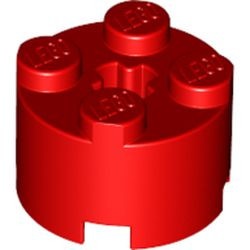 3941-5G Steen, rond 2x2 rood gebruikt *1R017