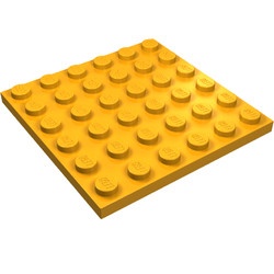3958-31G Platte plaat 6x6 oranje, midden gebruikt *1A042