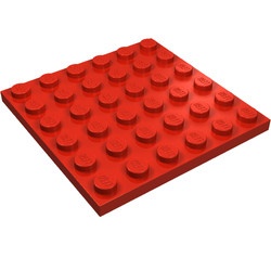 3958-5 Platte plaat 6x6 rood NIEUW *5K0000