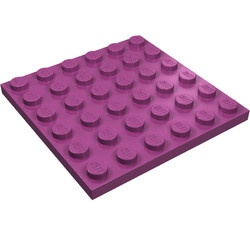 3958-71G Platte plaat 6x6 magenta gebruikt *1A042