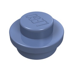 4073-55 Platte plaat 1x1 rond blauw, zandkleurig NIEUW *1B208