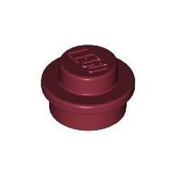 4073-59 Platte plaat 1x1 rond rood, donker NIEUW *1B207