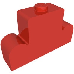 4088-5G Steen 1x4x2 centrale nop (gewelfd zijkant) rood gebruikt *
