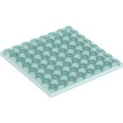 41539-15 Platte plaat 8x8 transparant lichtblauw NIEUW *1K0000