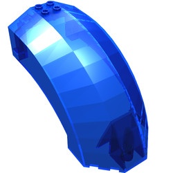 41881-14G Ruit 12x6x6 gebogen (oa Slave) PAKKETZENDING! transparant donkerblauw gebruikt *1C018