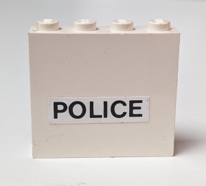 4215apb10-1G Paneel 1x4x3 POLICE (sticker) wit gebruikt *0D0000