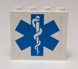 4215bpb31-1G Paneel 1x4x3 met EMT ster (sticker) - Set 7892 wit gebruikt *0D0000
