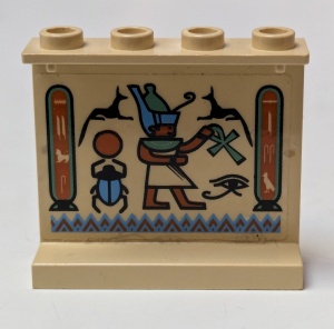 4215pb013-2G Paneel 1x4x3 Egyptische tekening- Tor links crème gebruikt *0D0000