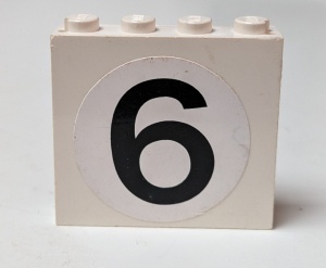 4215pb051-1G Paneel 1x4x3 cijfer 6 wit gebruikt *0D0000