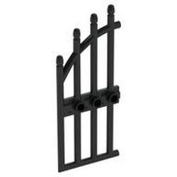 42448-11 Toegangshek rond boven 1x4x9 met spijlen zwart NIEUW *5D000