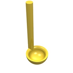4337-3G Pollepel geel gebruikt *1E017