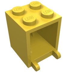 4345a-3G Box 2x2x2 opening voorkant dichte noppen geel gebruikt *5K000