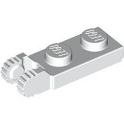 44302-1 Scharnierplaat 1x2- TWEE houders aan einde wit NIEUW *1B299