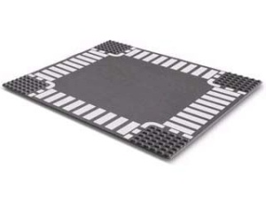 44343px3-85 Wegenplaat 32x32 kruispunt grijs, donker (blauwachtig) NIEUW *3K000 - Img 2