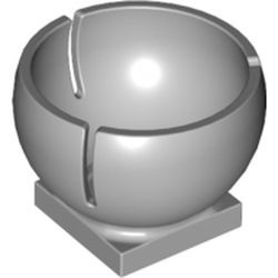 44358-86G Cylinder halve bol 3x3 met 2x2 basis grijs, licht (blauwachtig) gebruikt *