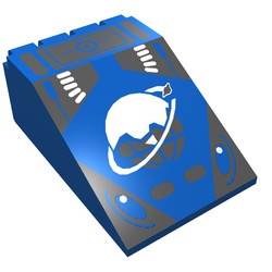 4474p61-7G Ruit 6x4x2 cockpit laag, scharnierend met Ice Planet Logo blauw gebruikt *5S068