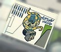 4515pb038R-1G Dakpan 10 graden 6x8 Female Alien Nose art RECHTS (Sticker) wit gebruikt *5R000
