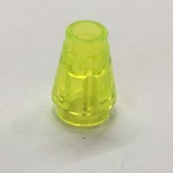 4589b-16 Kegel 1x1x1 transparant, neongroen NIEUW *1B086