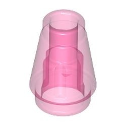 4589b-50 Kegel 1x1x1 transparant, donkerroze NIEUW *1B085
