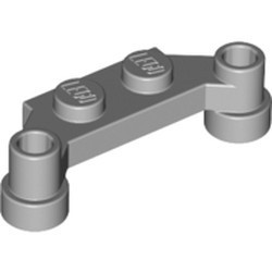 4590-86 Platte plaat 1x4 offset (plaat 2 x1+gaten links en rechts) grijs, licht (blauwachtig) NIEUW *1B320
